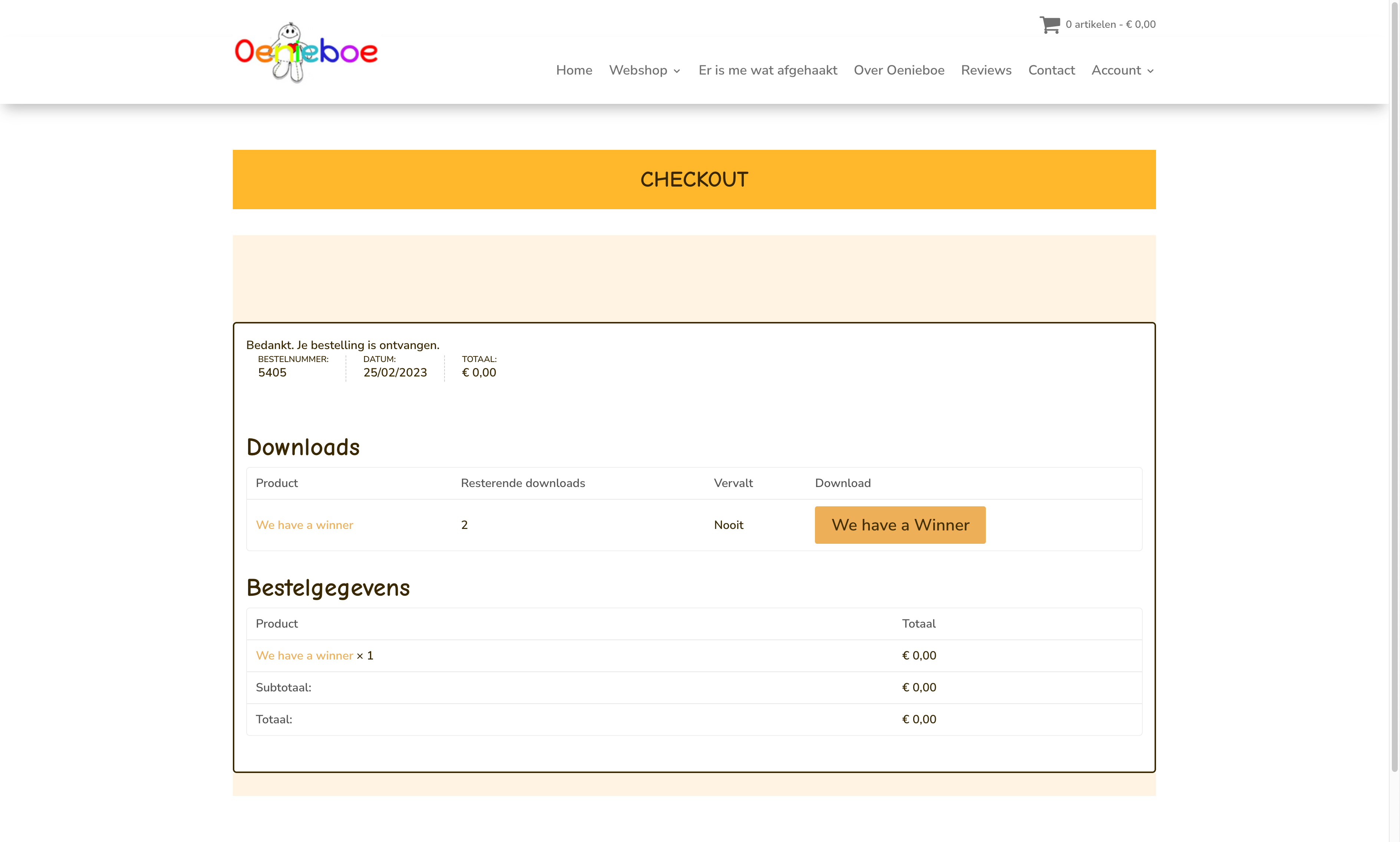 productoverzicht checkout Productoverzicht Checkout